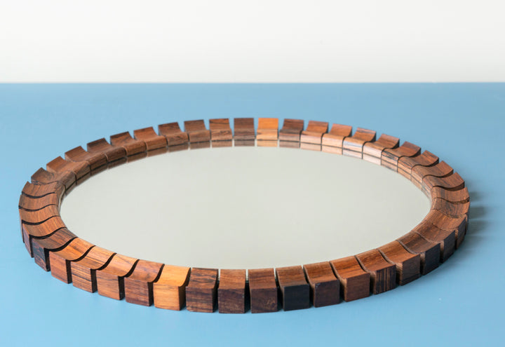 Oval Teak Rosewood Mirror, Danish Design, 1960s