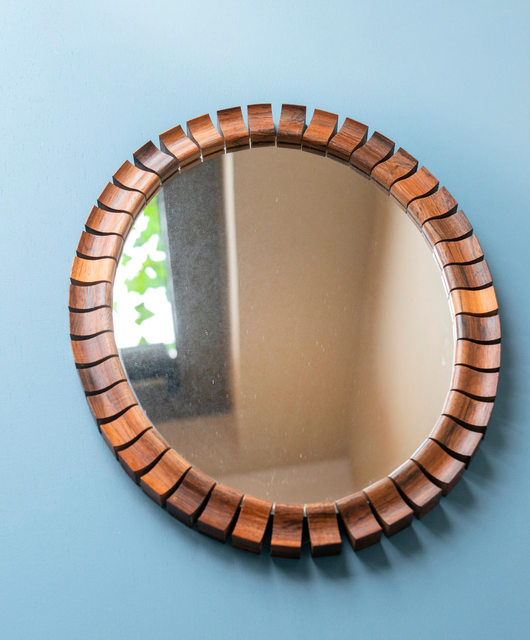 Oval Teak Rosewood Mirror, Danish Design, 1960s