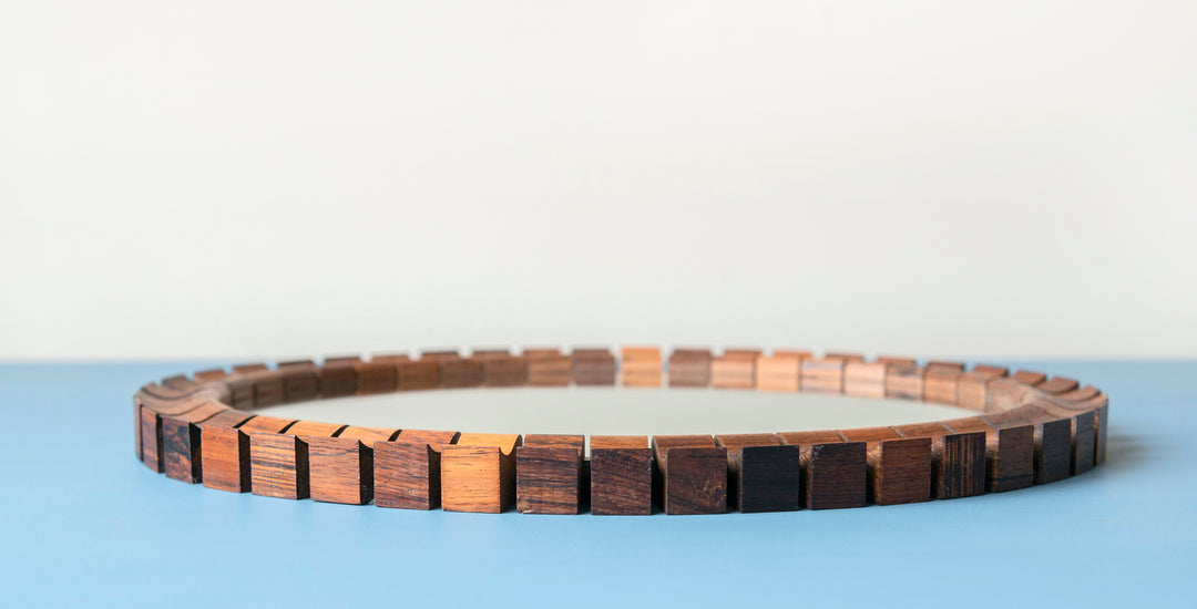 Oval Teak Rosewood Mirror, Danish Design, 1960s