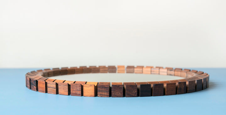 Oval Teak Rosewood Mirror, Danish Design, 1960s