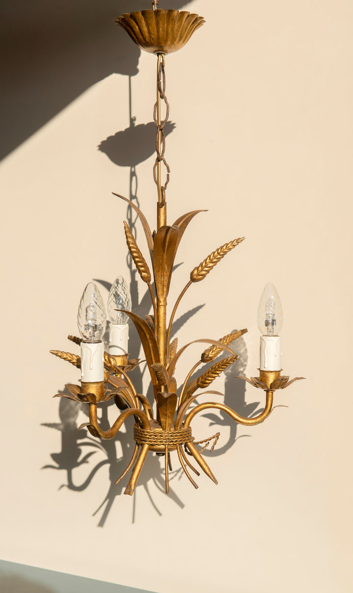 Florentine Italian Chandelier Lamp - 1960s