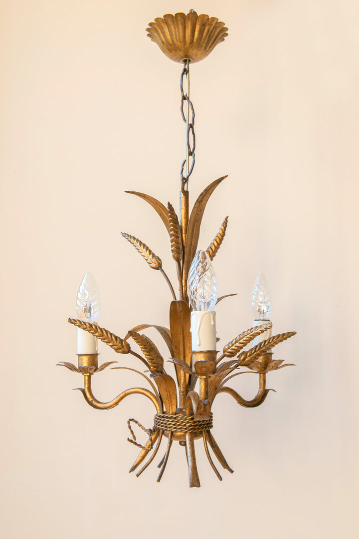 Florentine Italian Chandelier Lamp - 1960s