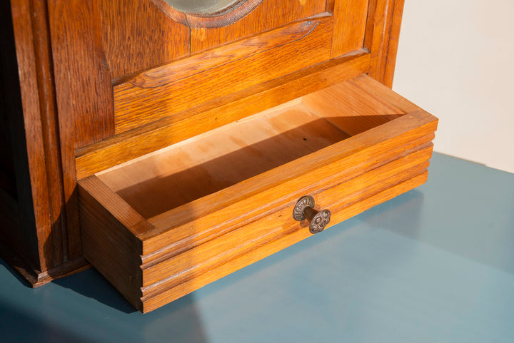 Large Antique Apothecary Chest With Oval Mirror