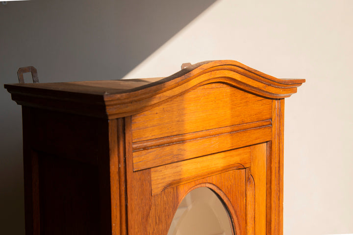 Large Antique Apothecary Chest With Oval Mirror