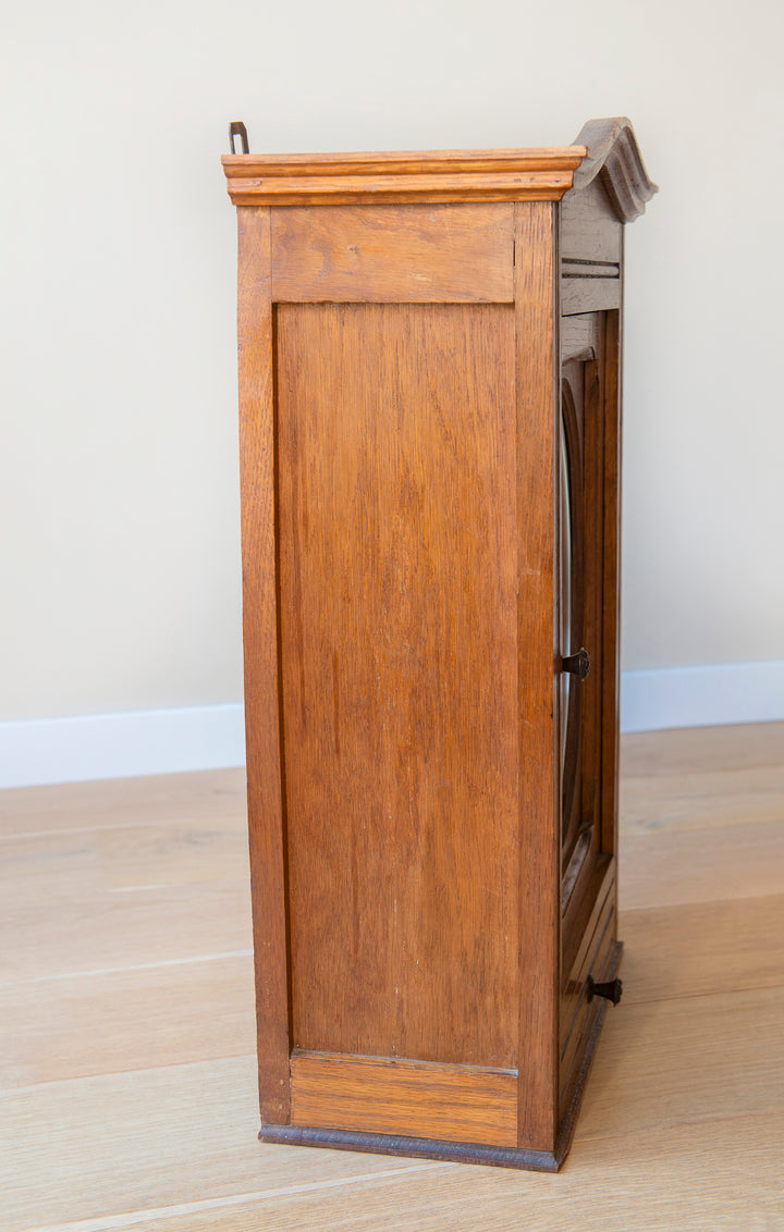 Large Antique Apothecary Chest With Oval Mirror
