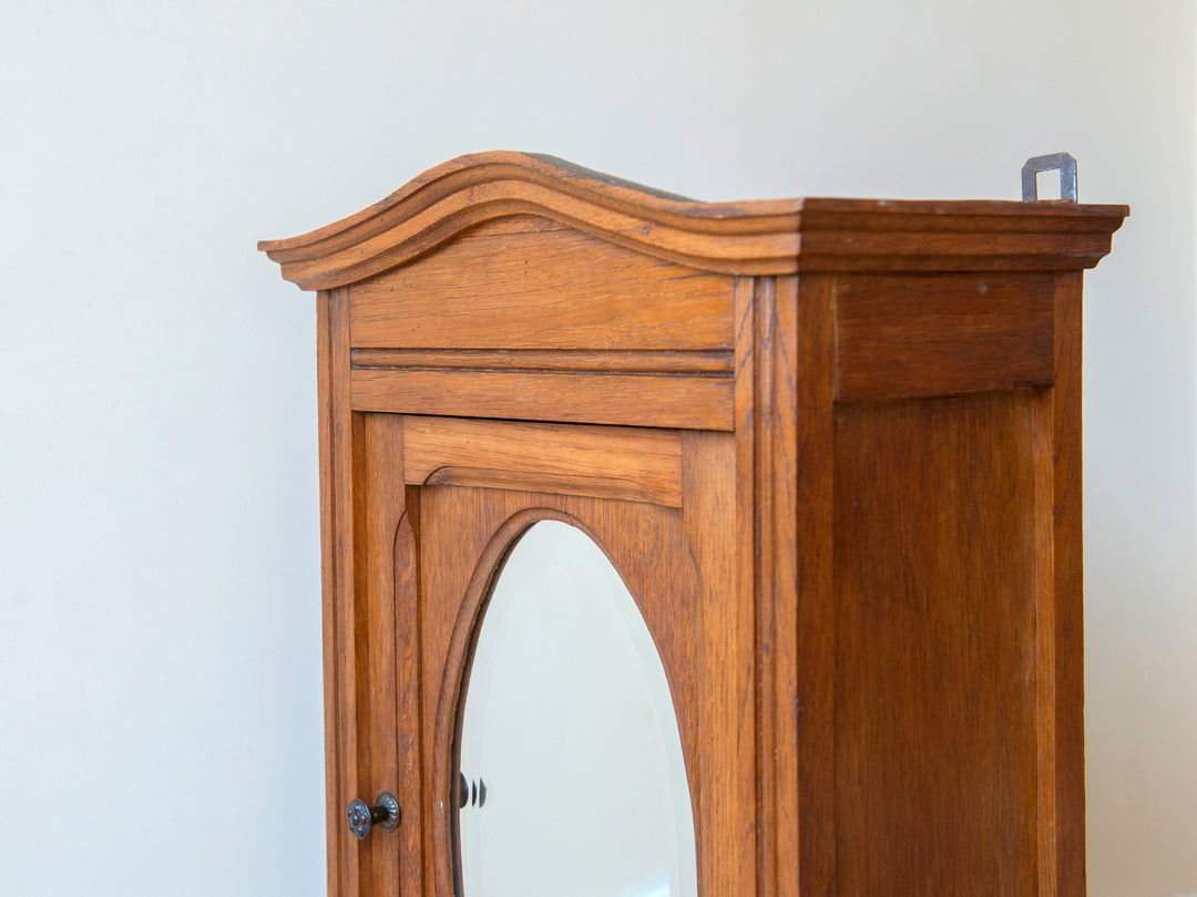 Large Antique Apothecary Chest With Oval Mirror