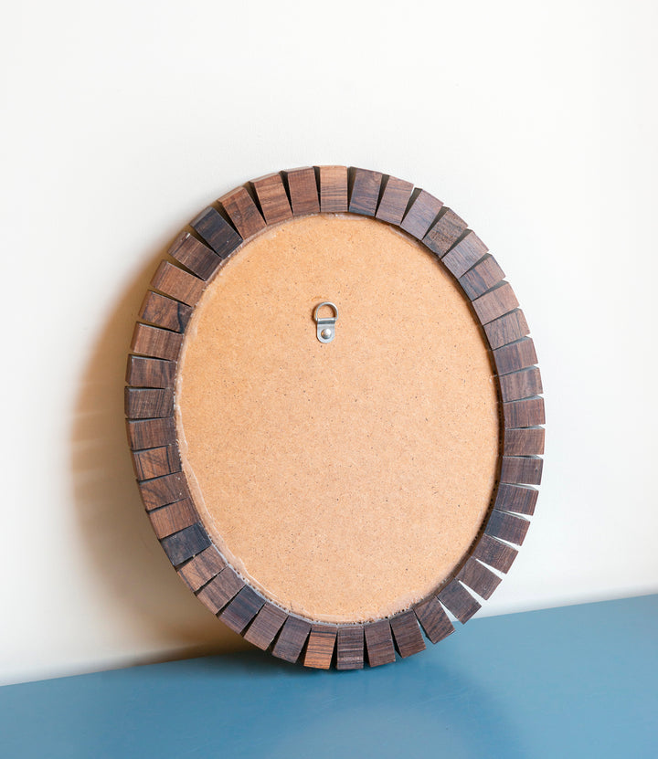 Oval Teak Rosewood Mirror, Danish Design, 1960s