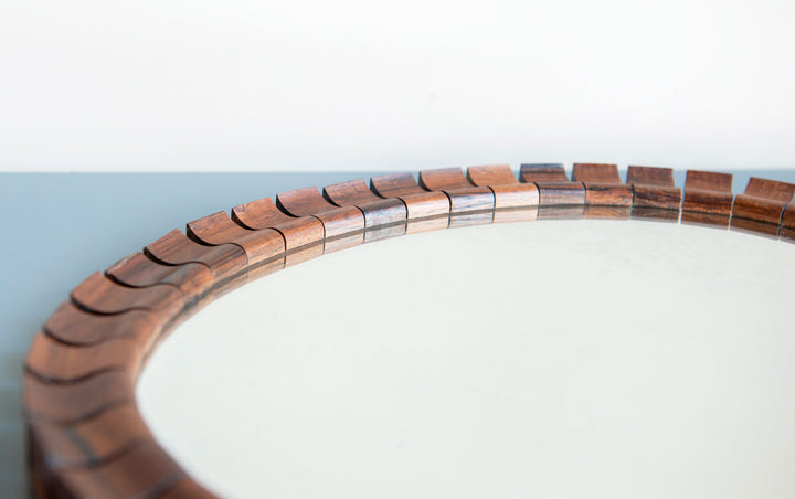 Oval Teak Rosewood Mirror, Danish Design, 1960s