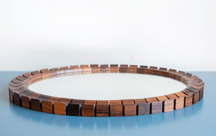 Oval Teak Rosewood Mirror, Danish Design, 1960s