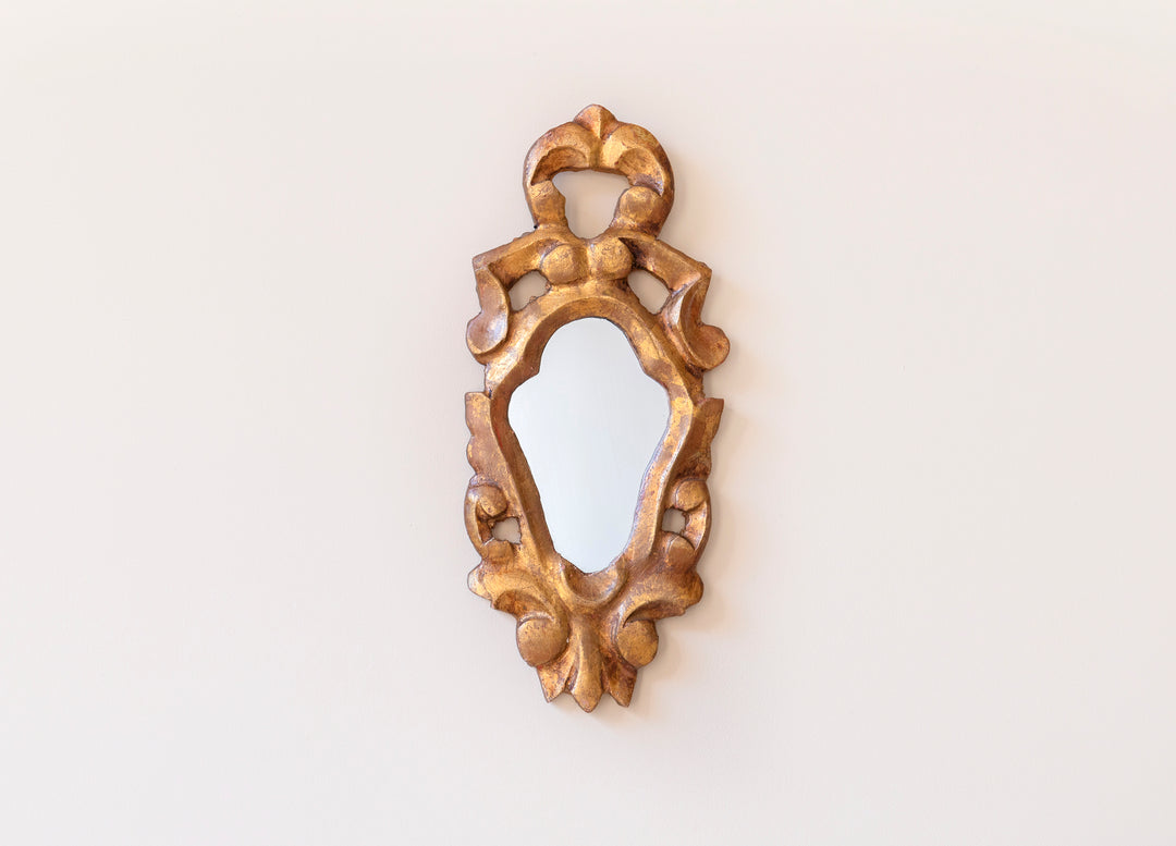 Small Antique Baroque French Mirror - Golden Frame