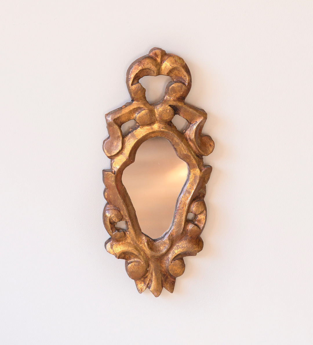 Small Antique Baroque French Mirror - Golden Frame