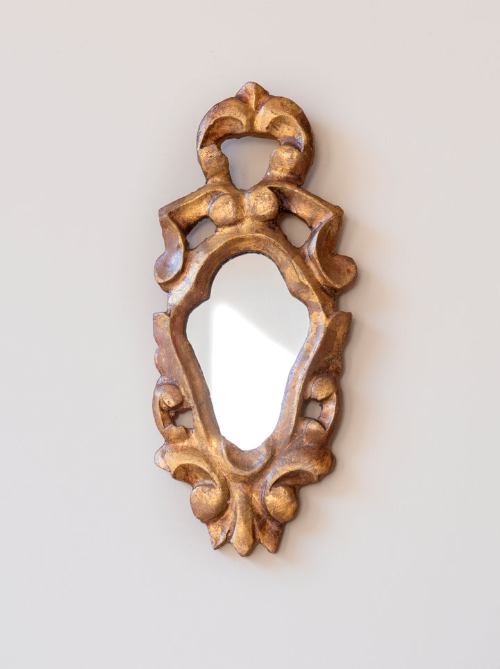 Small Antique Baroque French Mirror - Golden Frame
