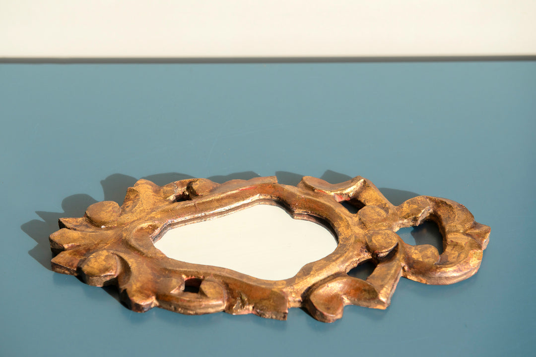 Small Antique Baroque French Mirror - Golden Frame