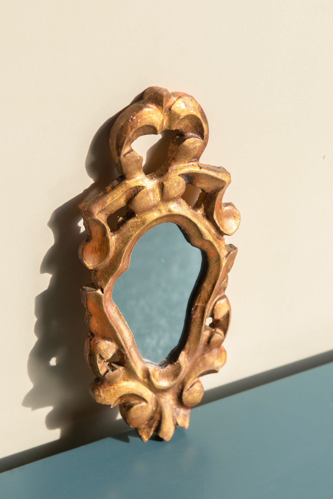 Small Antique Baroque French Mirror - Golden Frame