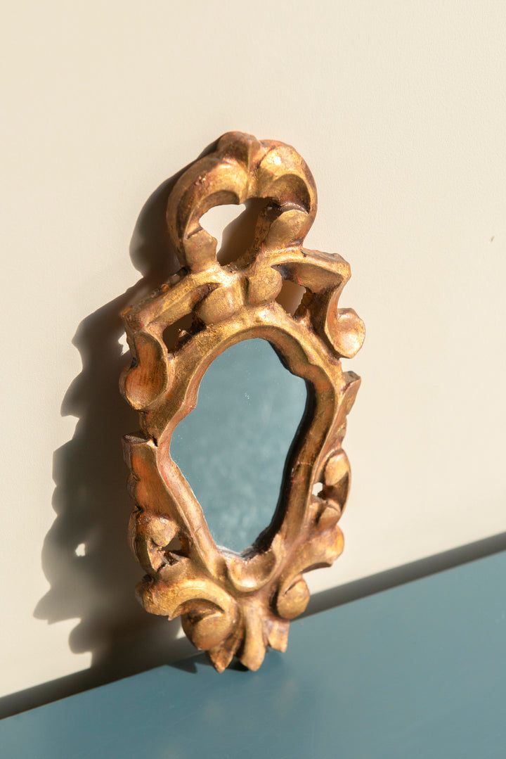 Small Antique Baroque French Mirror - Golden Frame