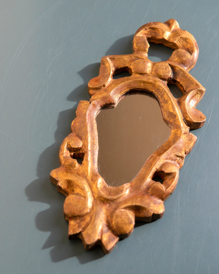 Small Antique Baroque French Mirror - Golden Frame
