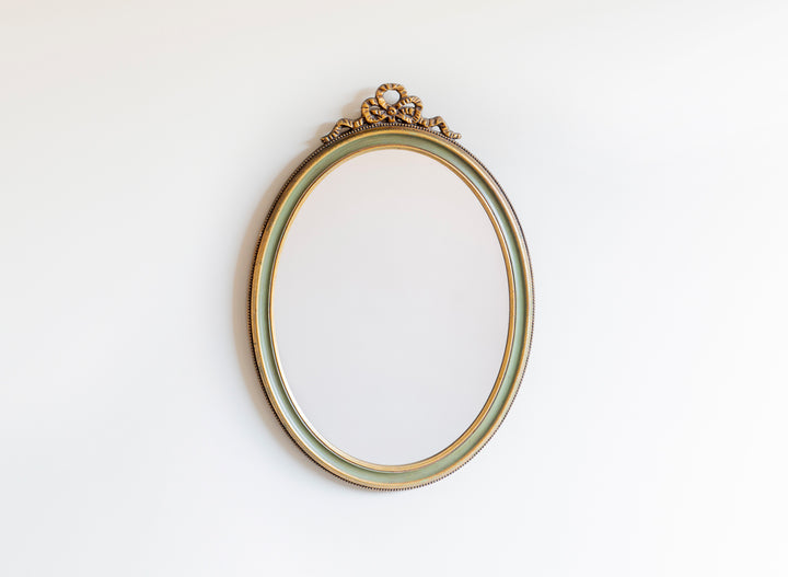 Vintage Oval Bow Mirror, Baroque Style