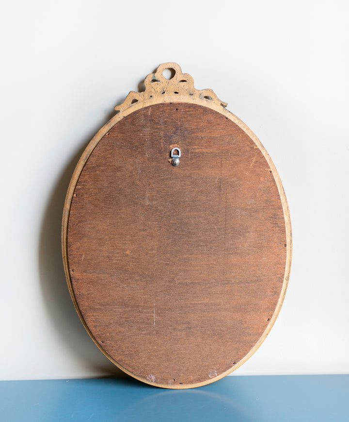 Vintage Oval Bow Mirror, Baroque Style