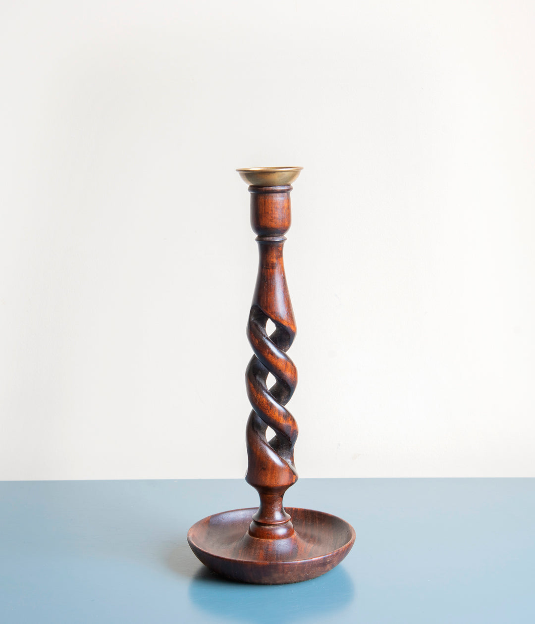 Antique Barley Twist Candle Holder Pair, 1920s Design