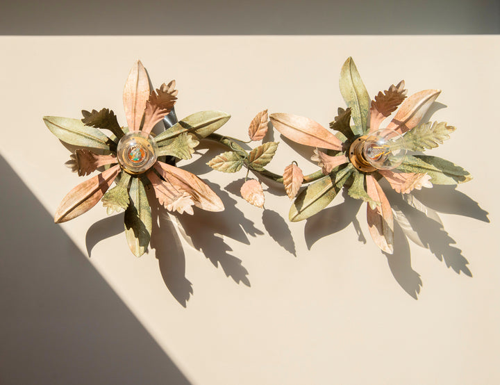 Vintage Floral Ceiling Lamp - 1960s Design