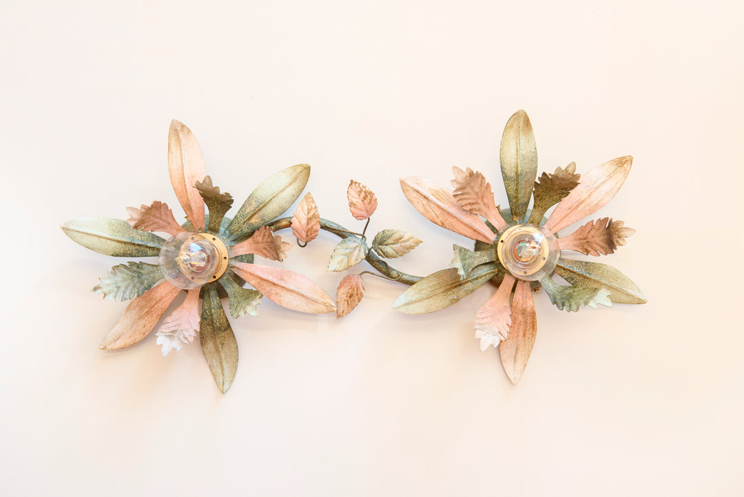 Vintage Floral Ceiling Lamp - 1960s Design