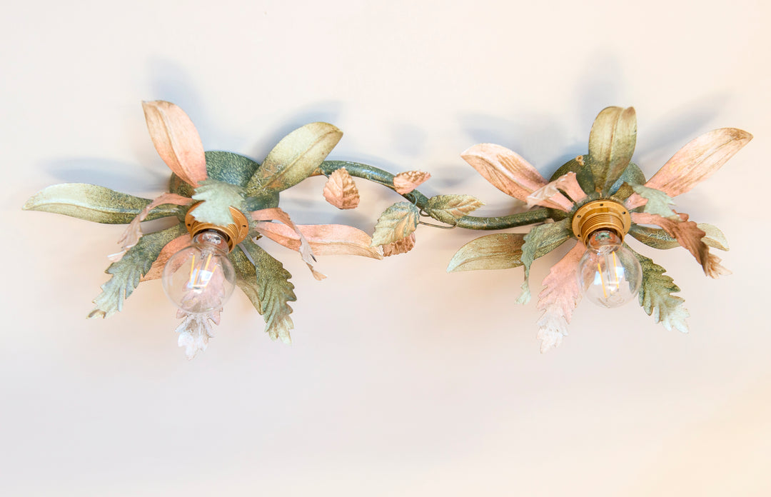 Vintage Floral Ceiling Lamp - 1960s Design