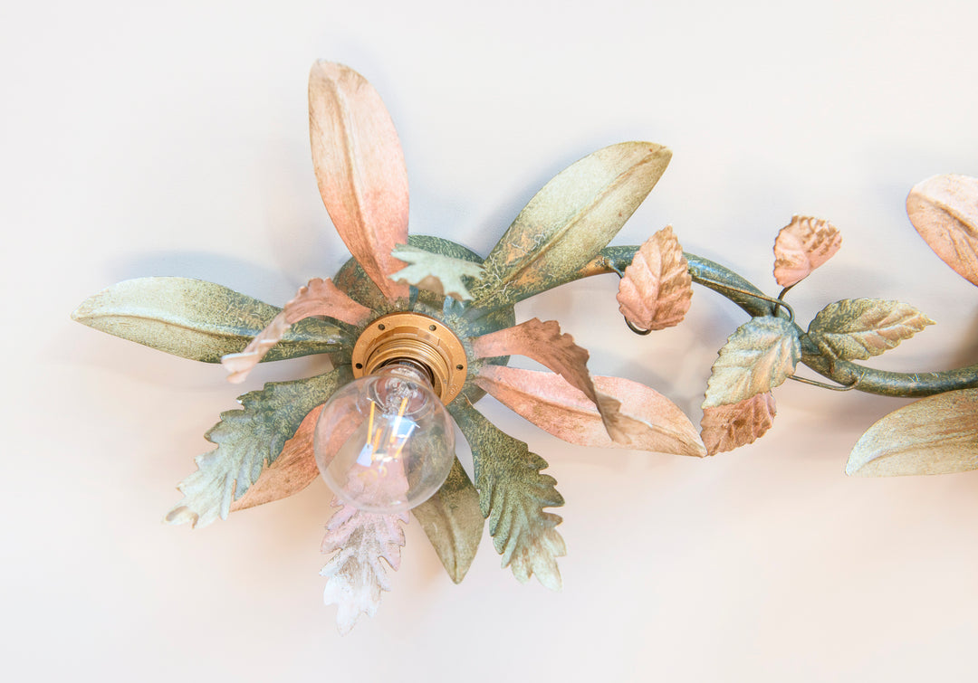 Vintage Floral Ceiling Lamp - 1960s Design