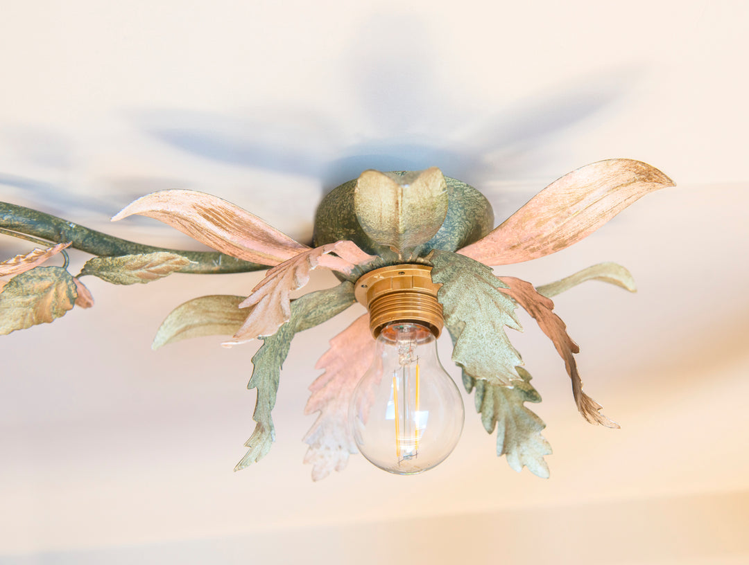Vintage Floral Ceiling Lamp - 1960s Design