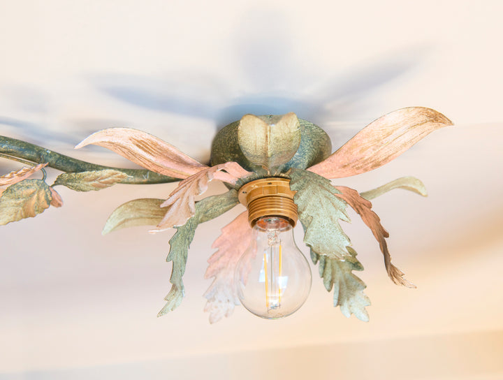 Vintage Floral Ceiling Lamp - 1960s Design