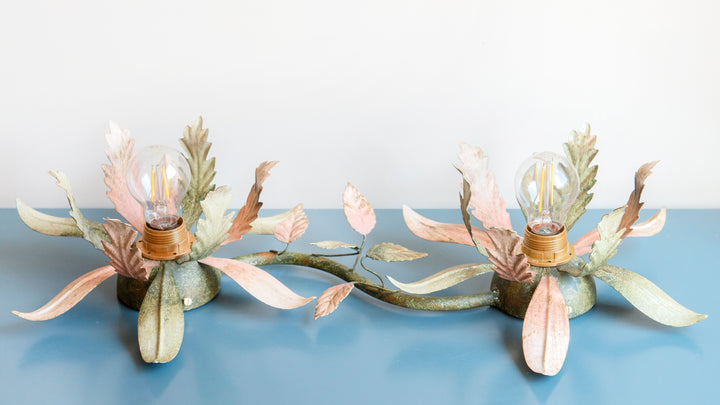 Vintage Floral Ceiling Lamp - 1960s Design