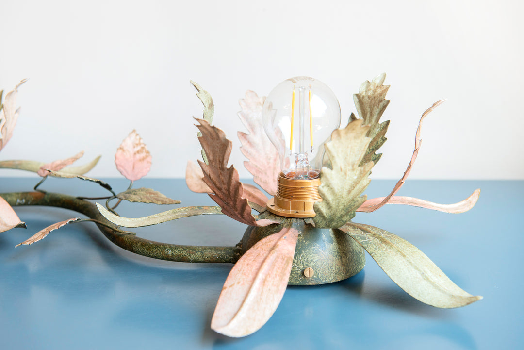 Vintage Floral Ceiling Lamp - 1960s Design
