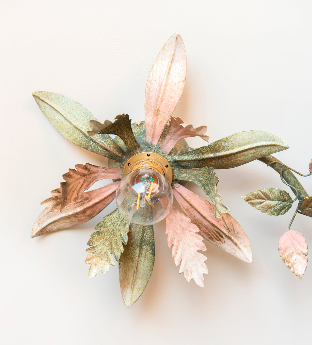 Vintage Floral Ceiling Lamp - 1960s Design