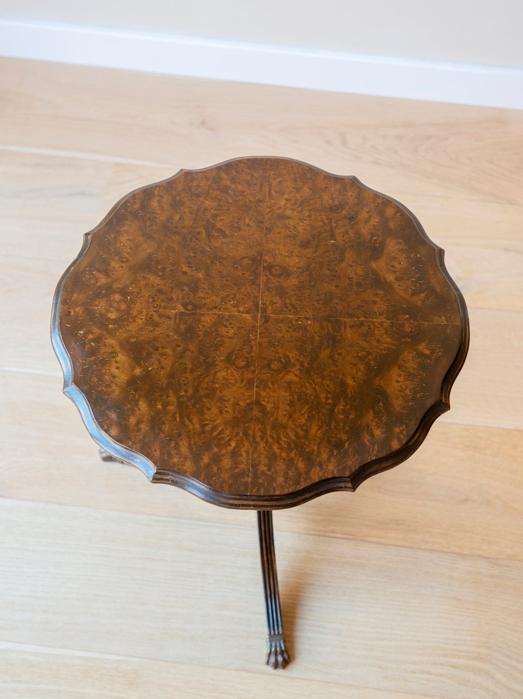 Antique Walnut Wine Table - Scalloped Tabletop