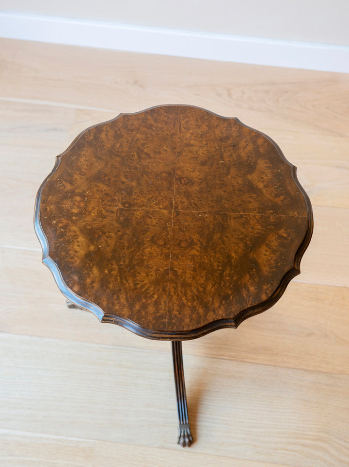 Antique Walnut Wine Table - Scalloped Tabletop