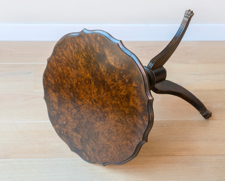 Antique Walnut Wine Table - Scalloped Tabletop
