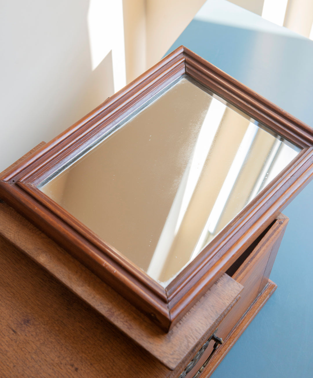 Oak Apothecary Cabinet With Foldable Mirror - 1920s