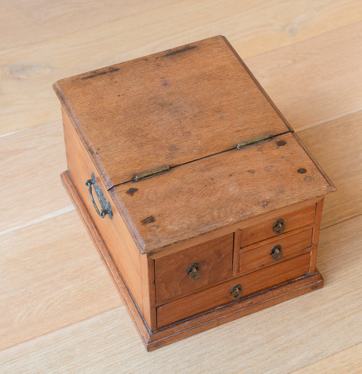 Oak Apothecary Cabinet With Foldable Mirror - 1920s