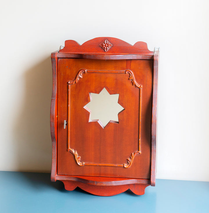 Vintage Mahogany Apothecary Chest, Star Shaped Mirror