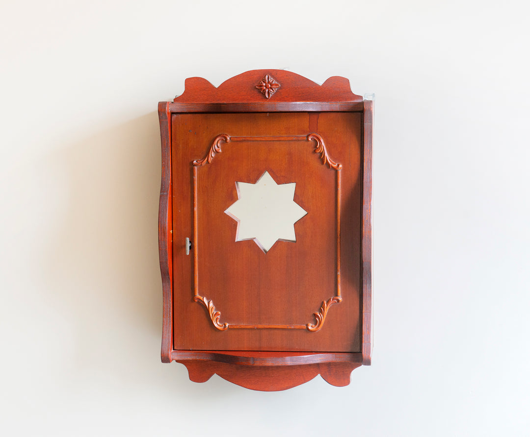 Vintage Mahogany Apothecary Chest, Star Shaped Mirror