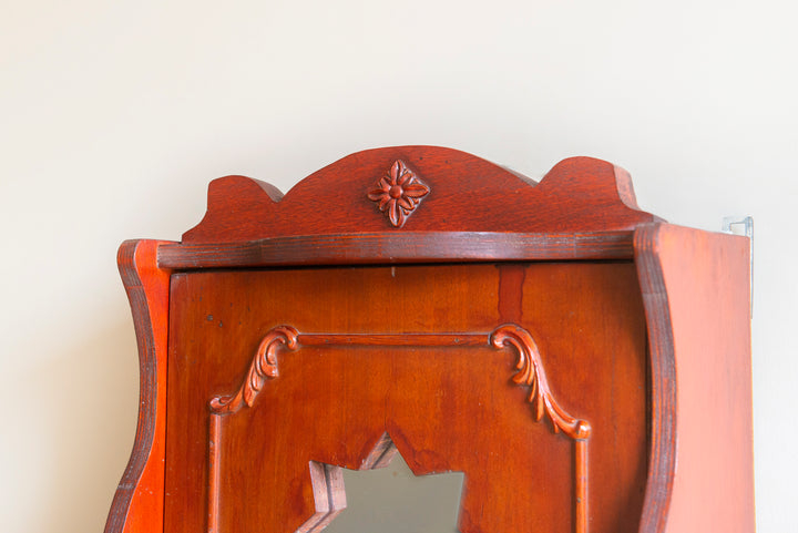 Vintage Mahogany Apothecary Chest, Star Shaped Mirror