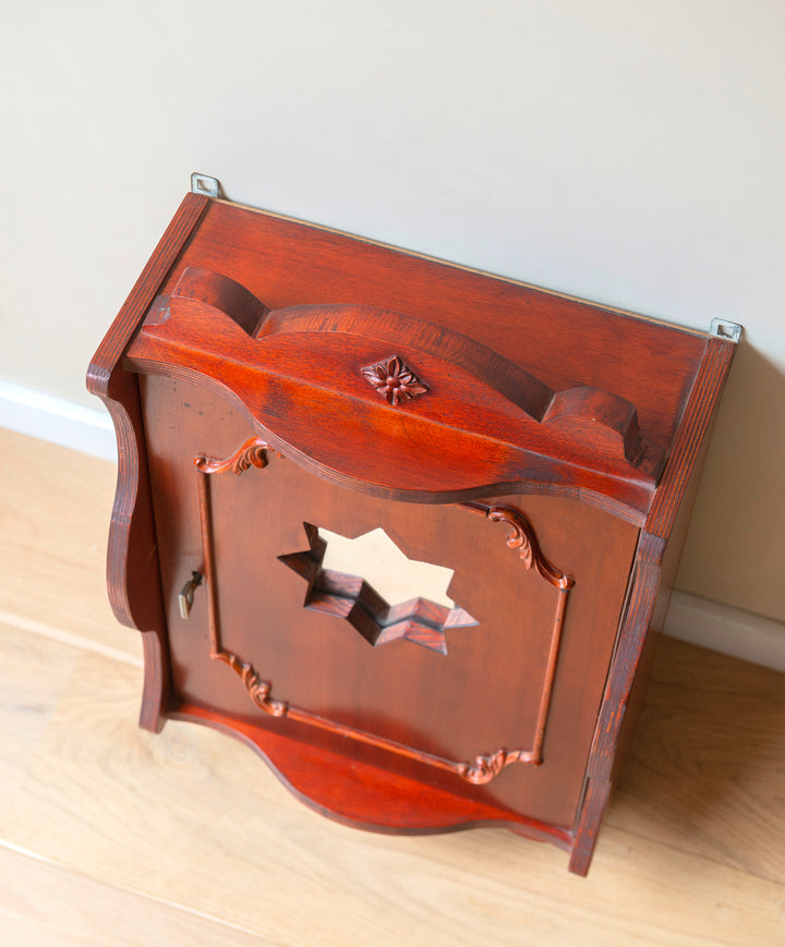 Vintage Mahogany Apothecary Chest, Star Shaped Mirror