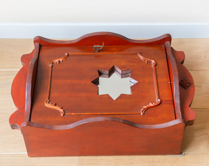 Vintage Mahogany Apothecary Chest, Star Shaped Mirror