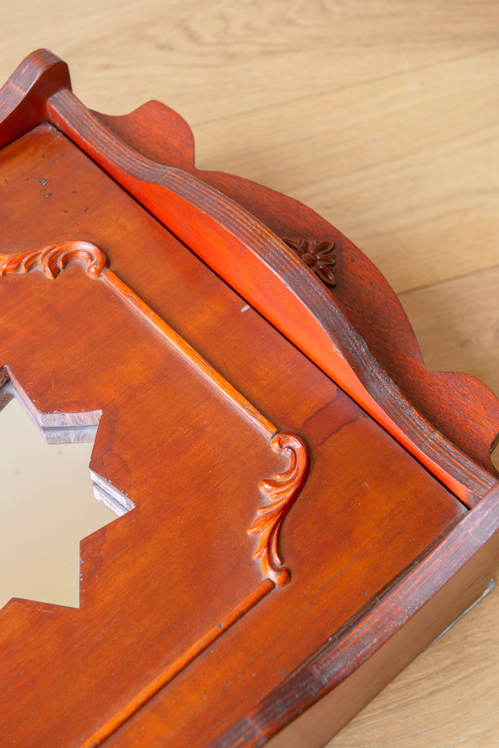 Vintage Mahogany Apothecary Chest, Star Shaped Mirror