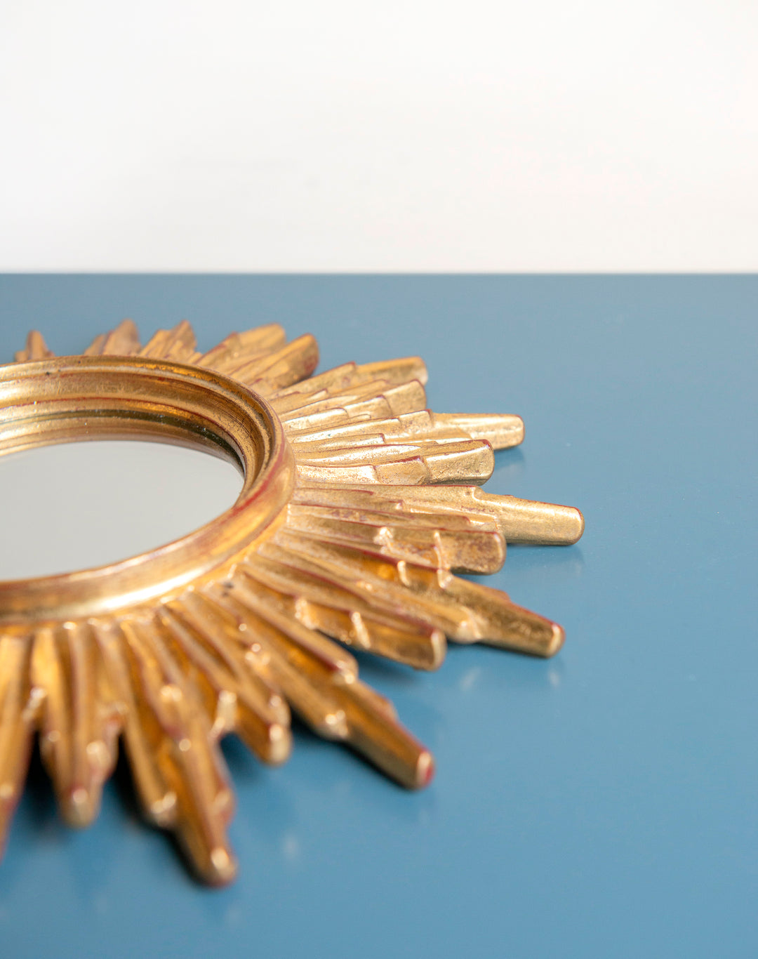 Vintage Golden Sunburst Mirror, Deknudt, Made In Belgium