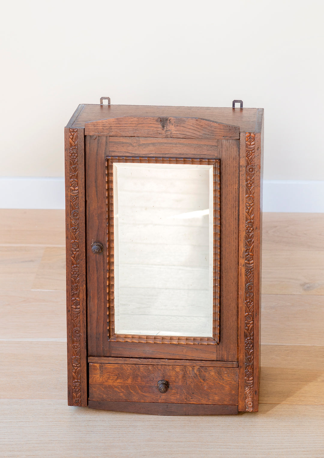 Antique French Apothecary Cabinet With Mirror, 1900s Design