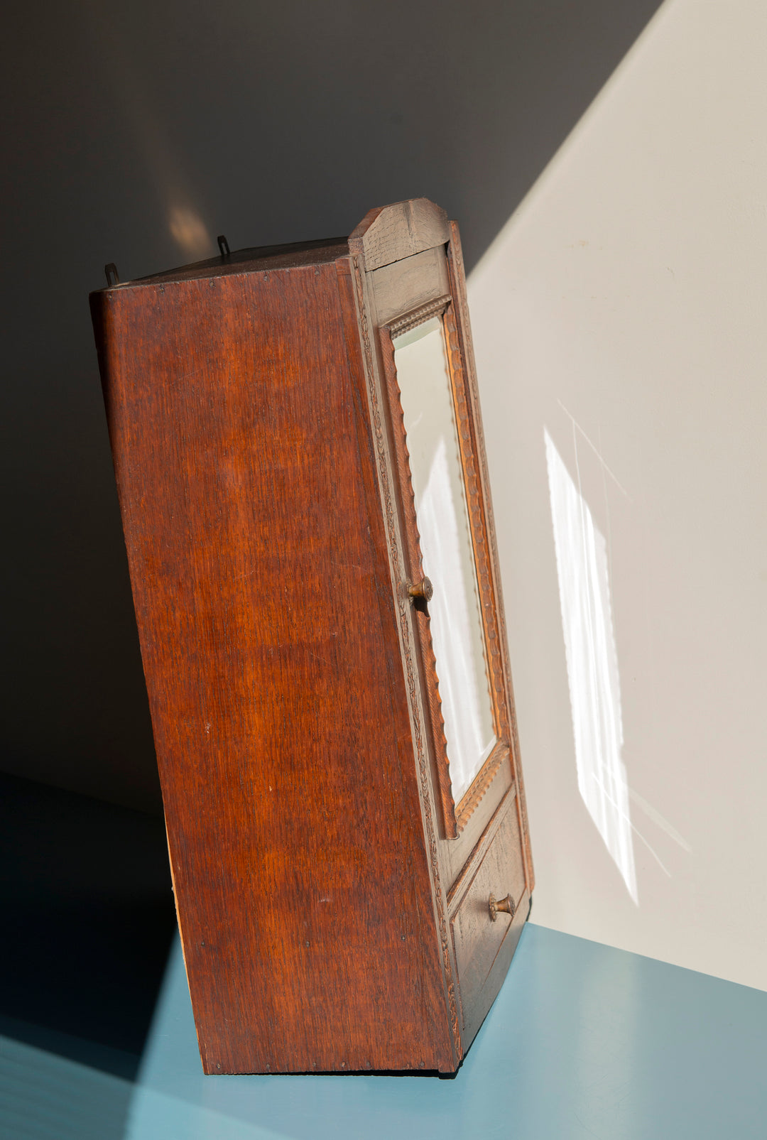Antique French Apothecary Cabinet With Mirror, 1900s Design