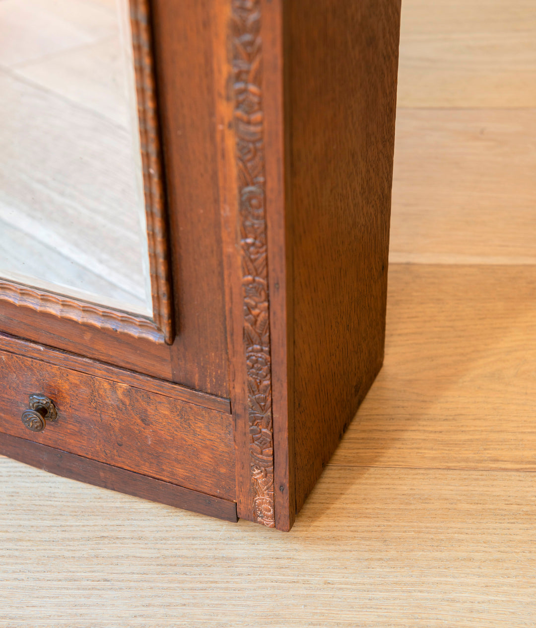Antique French Apothecary Cabinet With Mirror, 1900s Design