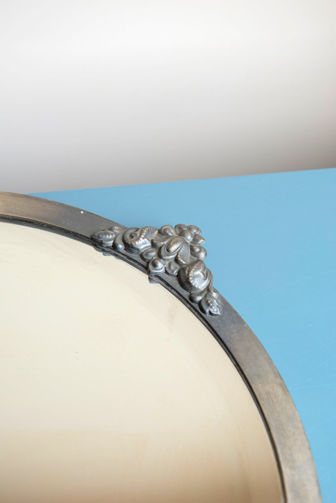 Antique Silver Mirror With Hanging Chain - 1930s Design