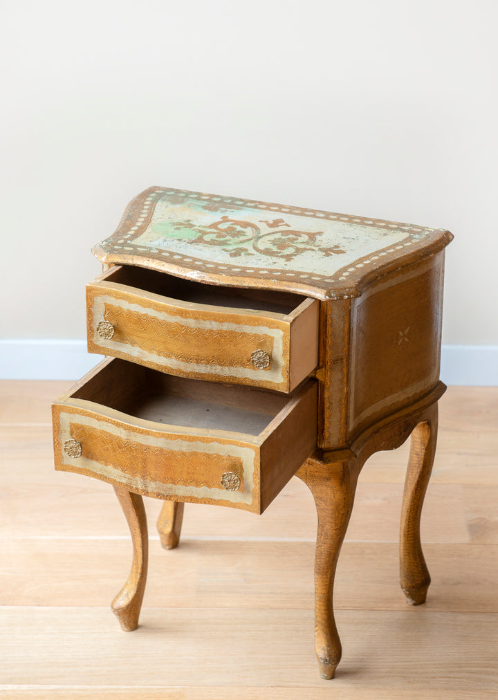 Florentine Cabinet With Two Drawers, Made In Italy