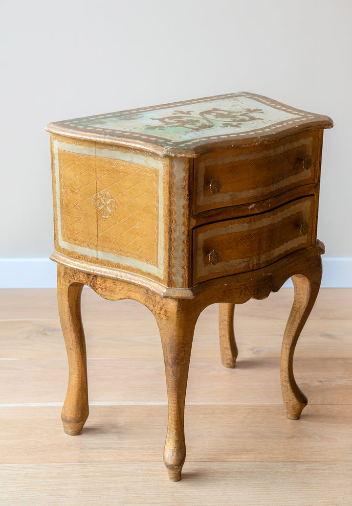 Florentine Cabinet With Two Drawers, Made In Italy